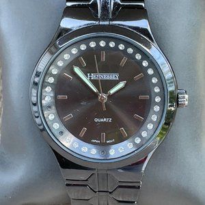 Hennessey Men Wrist Watch Black Tone Analog Quartz Watch